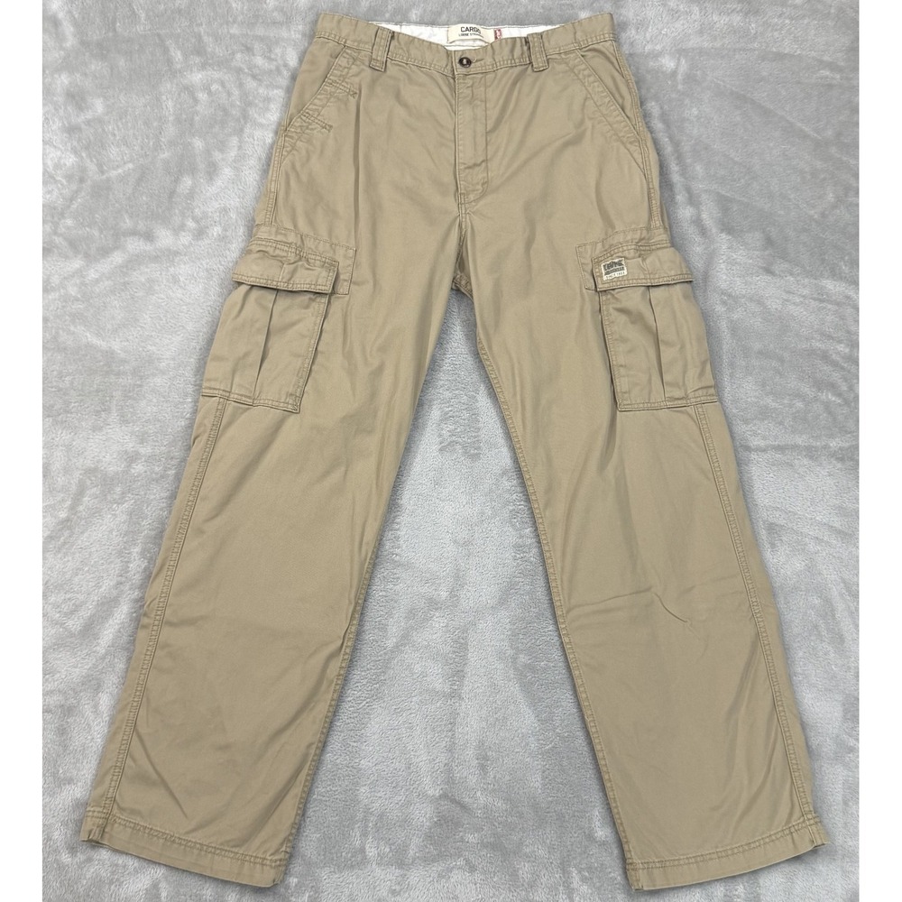 Levis Cargo Pants Mens 34x34 Beige Tan Khaki Loose Straight Baggy‎ Y2K Vintage